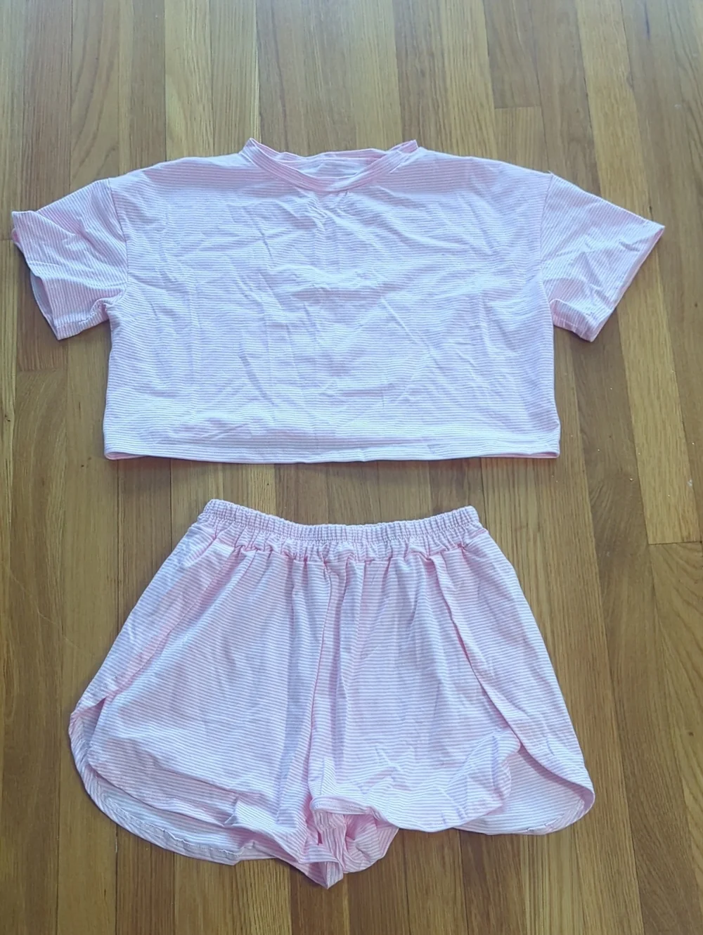 Bundle Of Two Striped Cotton-Blend Two-Piece Sleep Set - Pink & Grey - Picture 9 of 9